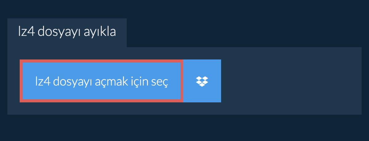 lz4 dosyayı ayıkla