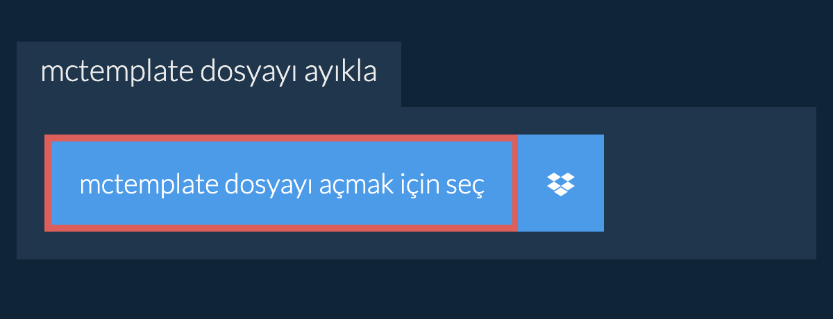 mctemplate dosyayı ayıkla