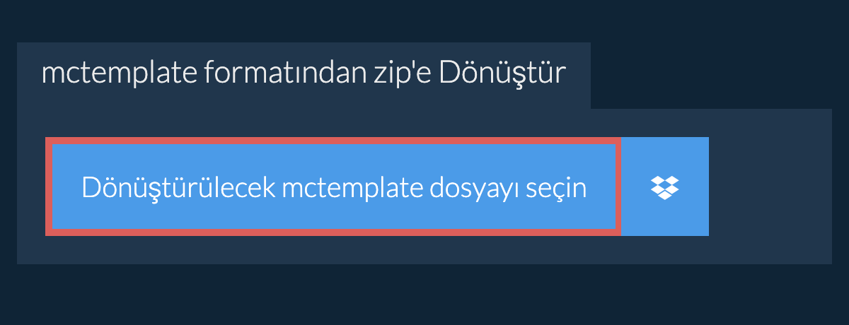 mctemplate formatından zip'e Dönüştür