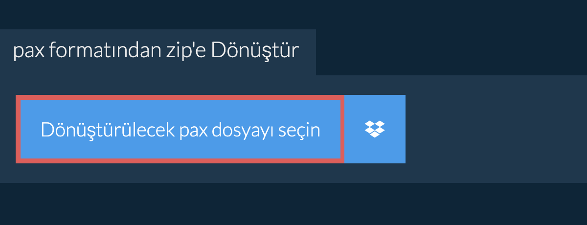 pax formatından zip'e Dönüştür